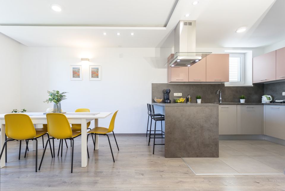 Dining area and kitchen